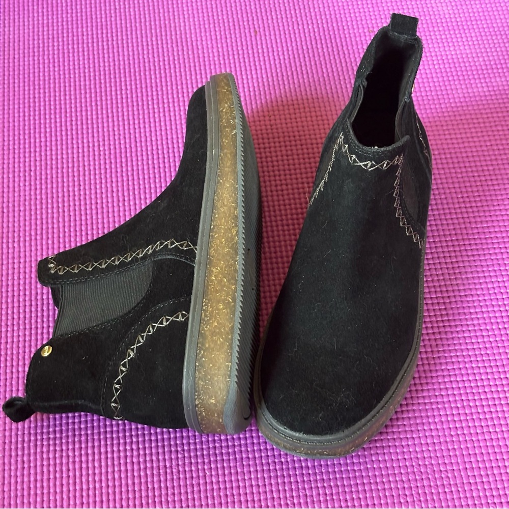 Earth Elements | Black Suede Slip-On Ankle Boots 🖤